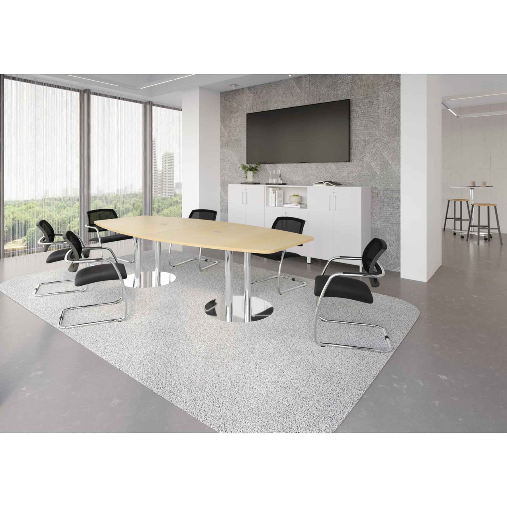 Hammerbacher Konferenztisch KT28C Stahl, verchromt