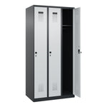 C+P Kleiderspind Evolo PLUS mit Sockel 3 Abteile schwarzgrau