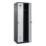 C+P Kleiderspind Evolo PLUS mit Sockel 2 Abteile schwarzgrau