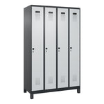 C+P Kleiderspind Evolo PLUS mit Standfuß 4 Abteile schwarzgrau
