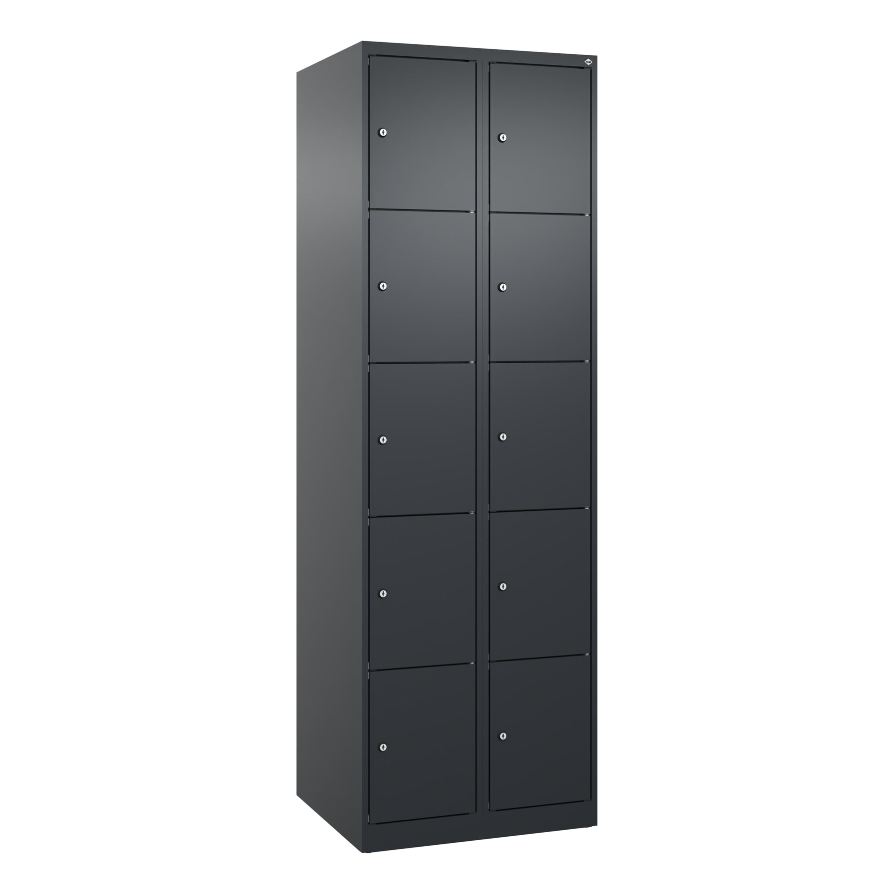 C+P Schließfachschrank Evolo PLUS mit Sockel 10 Fächer schwarzgrau – Produktbild 3