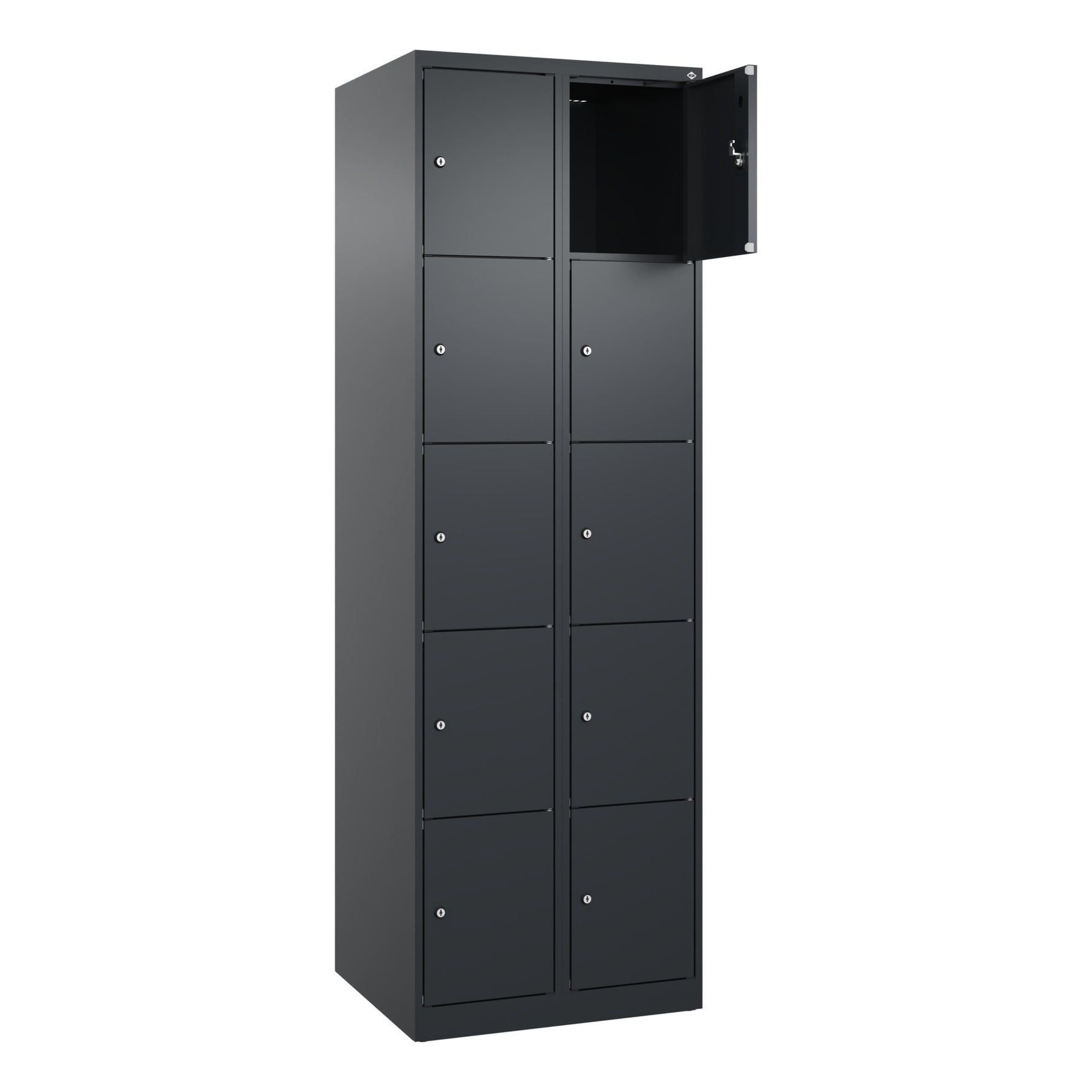 C+P Schließfachschrank Evolo PLUS mit Sockel 10 Fächer schwarzgrau – Produktbild 4