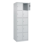 C+P Schließfachschrank Evolo PLUS mit Sockel 10 Fächer lichtgrau – Produktbild 5