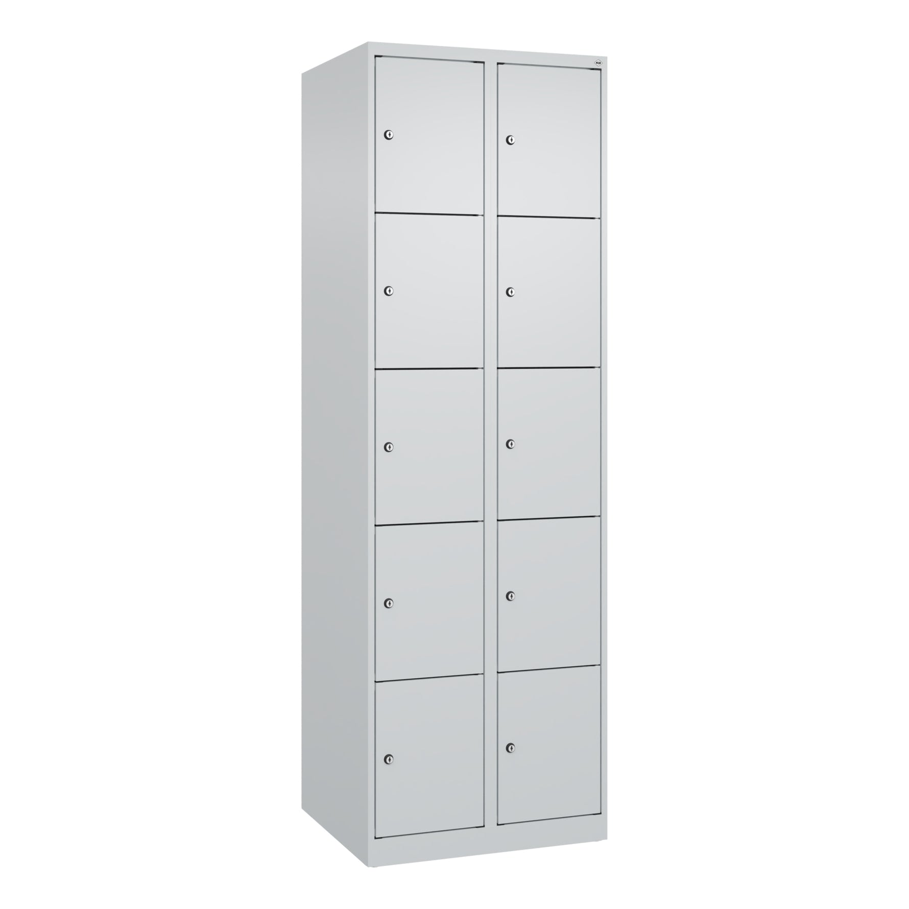 C+P Schließfachschrank Evolo PLUS mit Sockel 10 Fächer lichtgrau – Produktbild 6