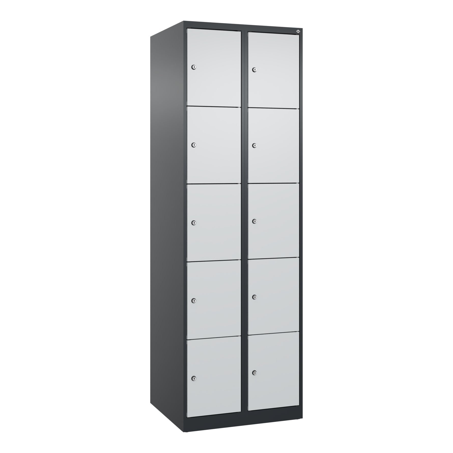 C+P Schließfachschrank Evolo PLUS mit Sockel 10 Fächer schwarzgrau – Produktbild 2