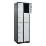 C+P Schließfachschrank Evolo PLUS mit Sockel 8 Fächer schwarzgrau