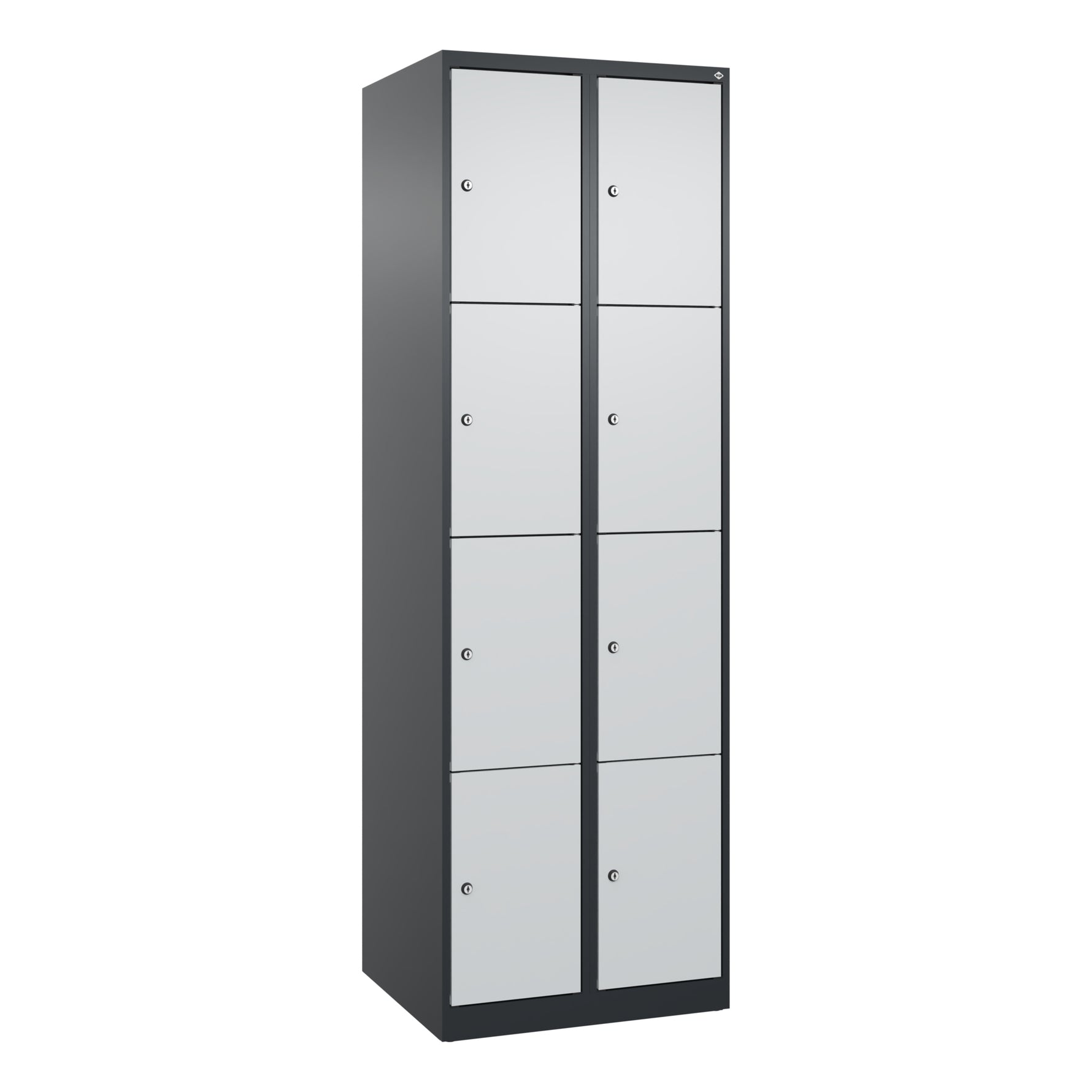 C+P Schließfachschrank Evolo PLUS mit Sockel 8 Fächer schwarzgrau – Produktbild 2
