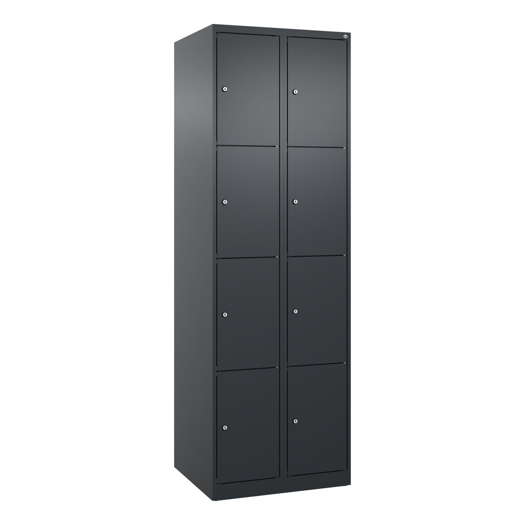 C+P Schließfachschrank Evolo PLUS mit Sockel 8 Fächer schwarzgrau – Produktbild 3