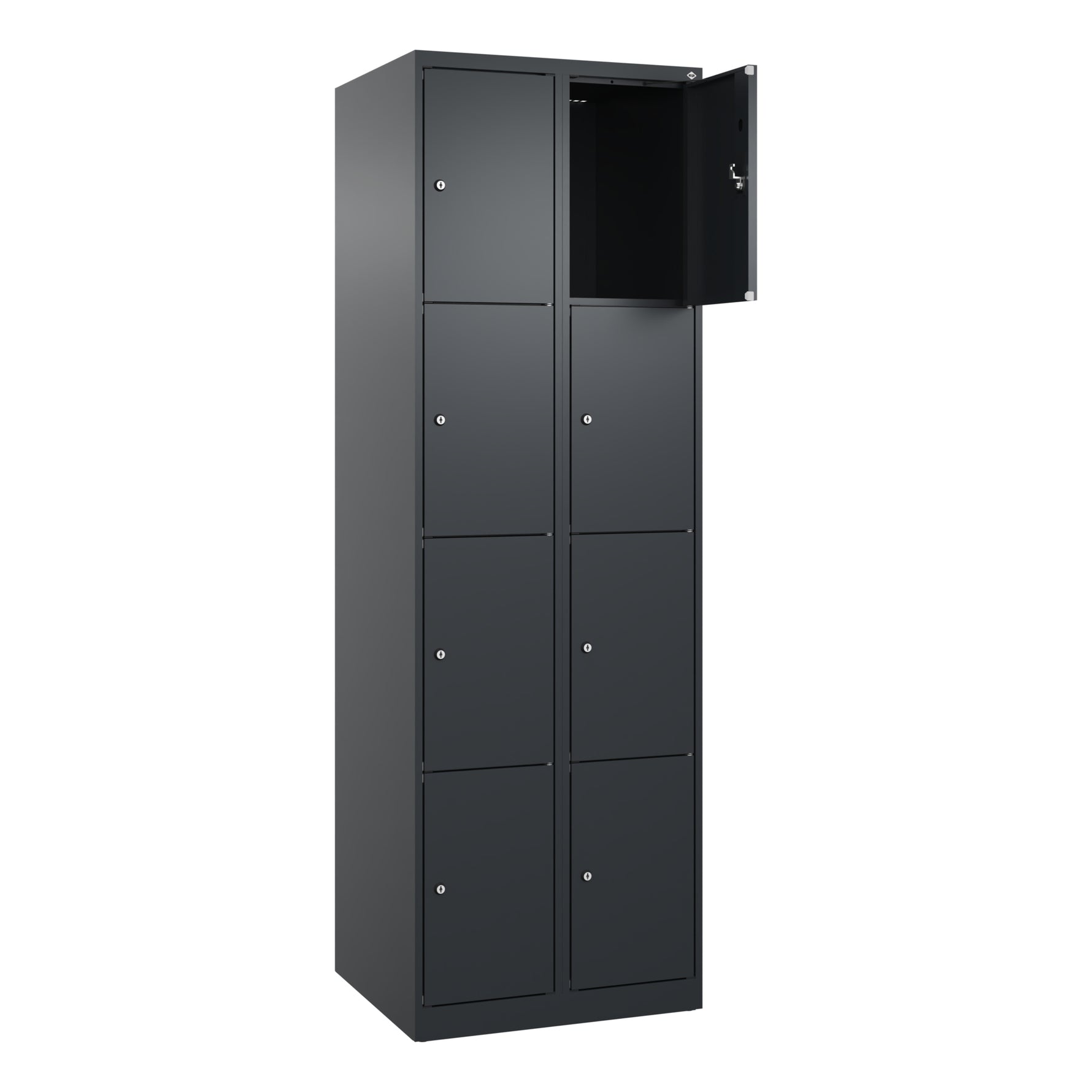 C+P Schließfachschrank Evolo PLUS mit Sockel 8 Fächer schwarzgrau – Produktbild 4