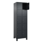 C+P Schließfachschrank Evolo PLUS mit Standfuß 10 Fächer schwarzgrau – Produktbild 3