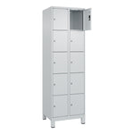 C+P Schließfachschrank Evolo PLUS mit Standfuß 10 Fächer lichtgrau – Produktbild 6