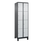 C+P Schließfachschrank Evolo PLUS mit Standfuß 8 Fächer schwarzgrau – Produktbild 2