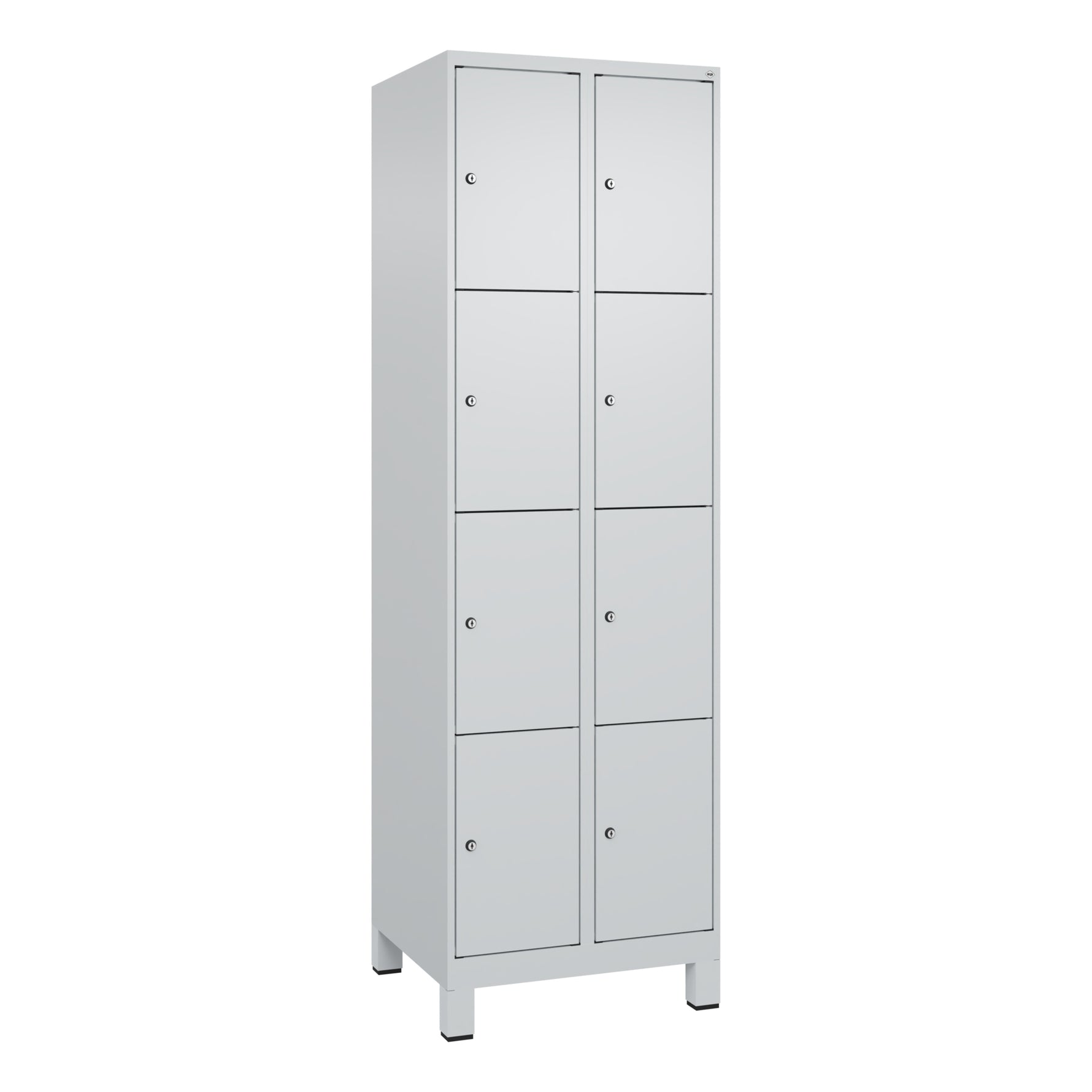 C+P Schließfachschrank Evolo PLUS mit Standfuß 8 Fächer lichtgrau – Produktbild 5