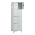 C+P Schließfachschrank Evolo PLUS mit Standfuß 8 Fächer lichtgrau – Produktbild 6