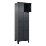 C+P Schließfachschrank Evolo PLUS mit Standfuß 8 Fächer schwarzgrau – Produktbild 3