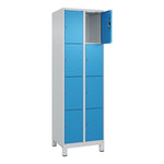 C+P Schließfachschrank Evolo PLUS mit Standfuß 8 Fächer lichtgrau