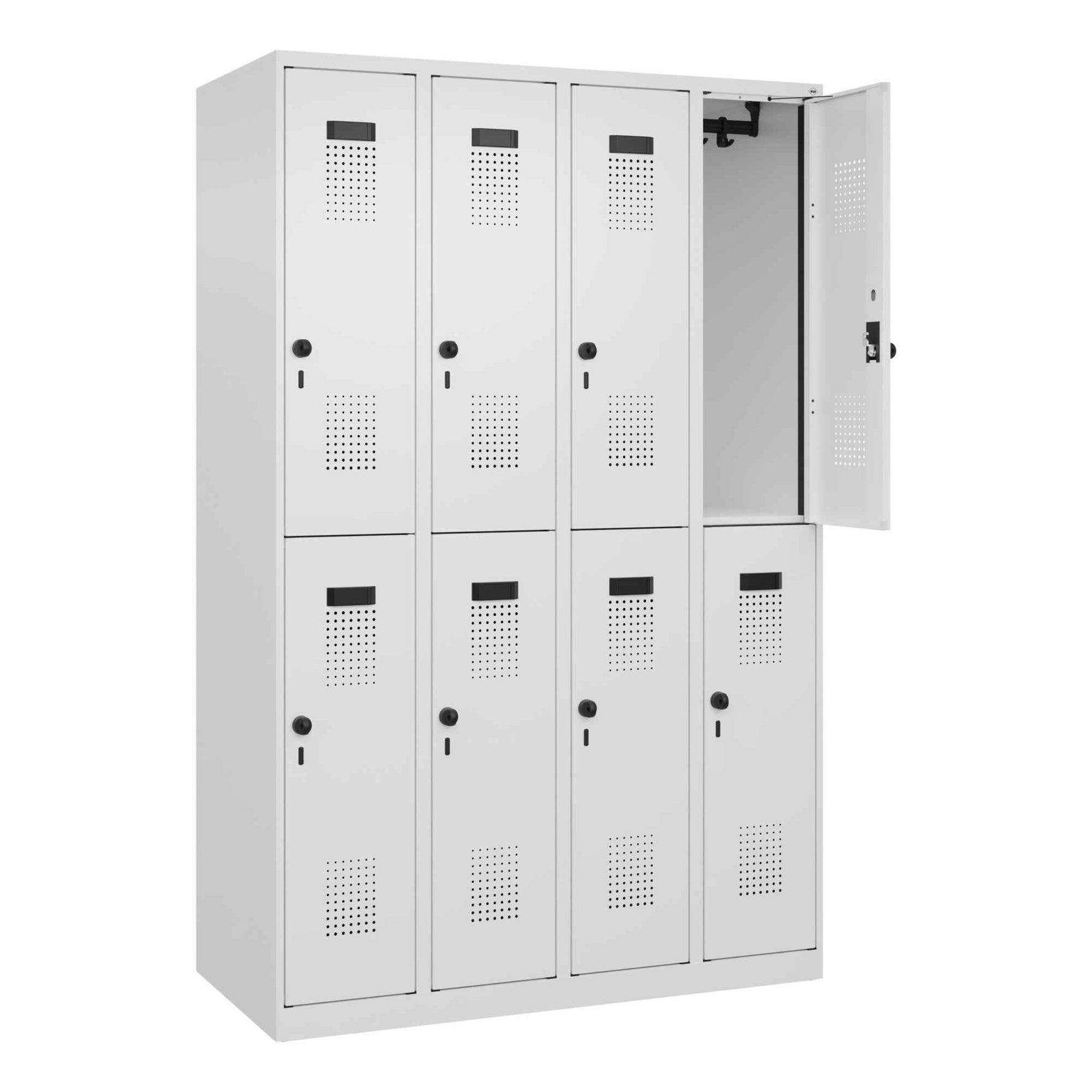 C+P Kleiderspind Evolo PLUS mit Sockel 1.200 x 1.850 x 500 mm (B x H x T) verkehrsweiß