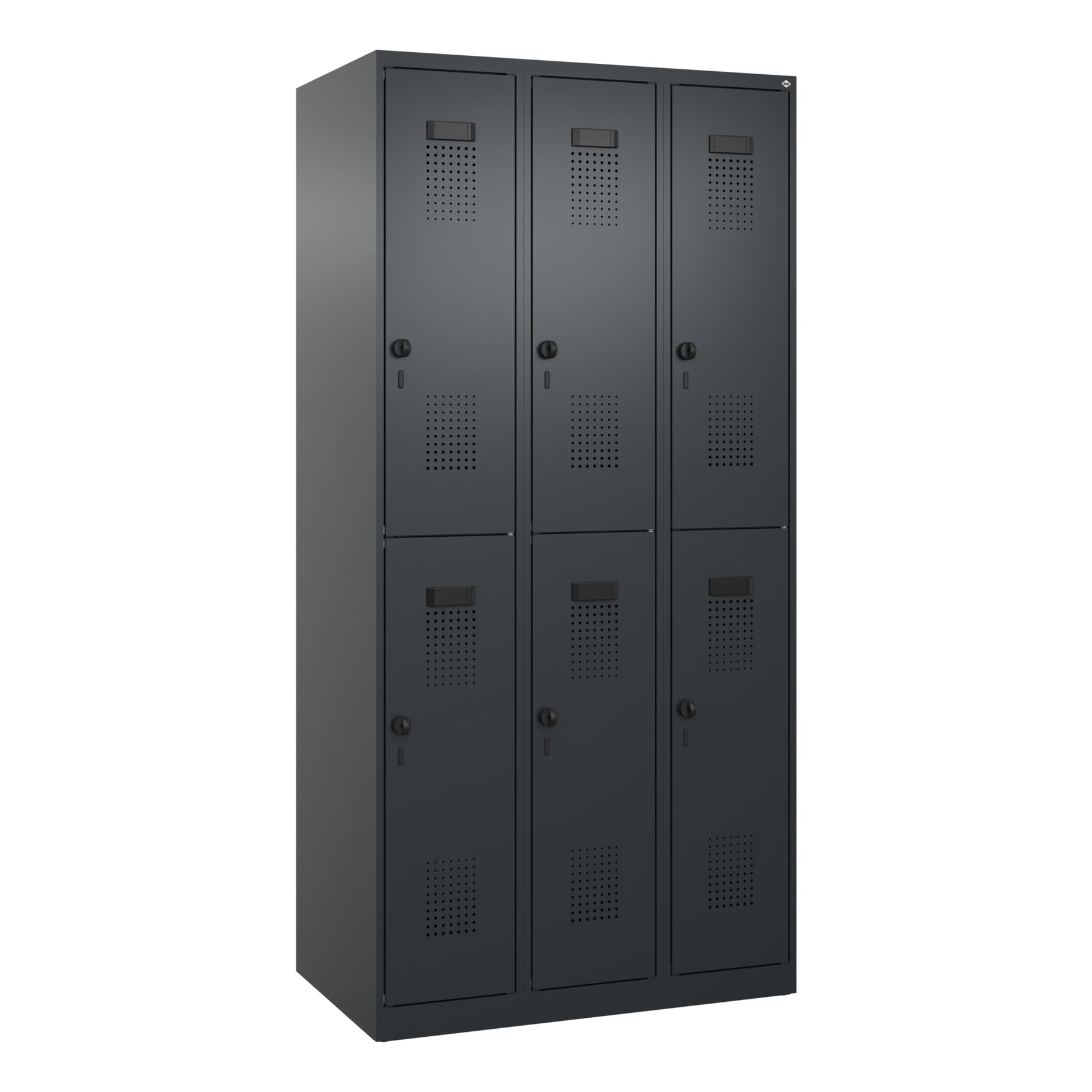 C+P Kleiderspind Evolo PLUS mit Sockel 900 x 1.850 x 500 mm (B x H x T) schwarzgrau – Produktbild 3