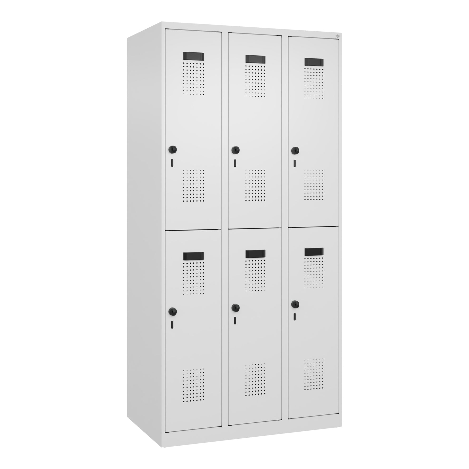 C+P Kleiderspind Evolo PLUS mit Sockel 900 x 1.850 x 500 mm (B x H x T) verkehrsweiß – Produktbild 2