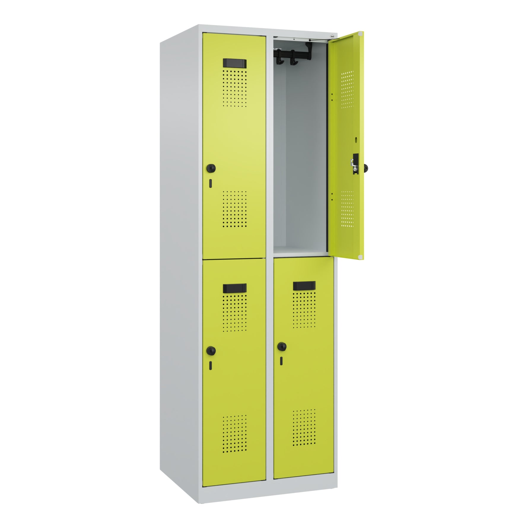 C+P Kleiderspind Evolo PLUS mit Sockel 600 x 1.850 x 500 mm (B x H x T) lichtgrau – Produktbild 3