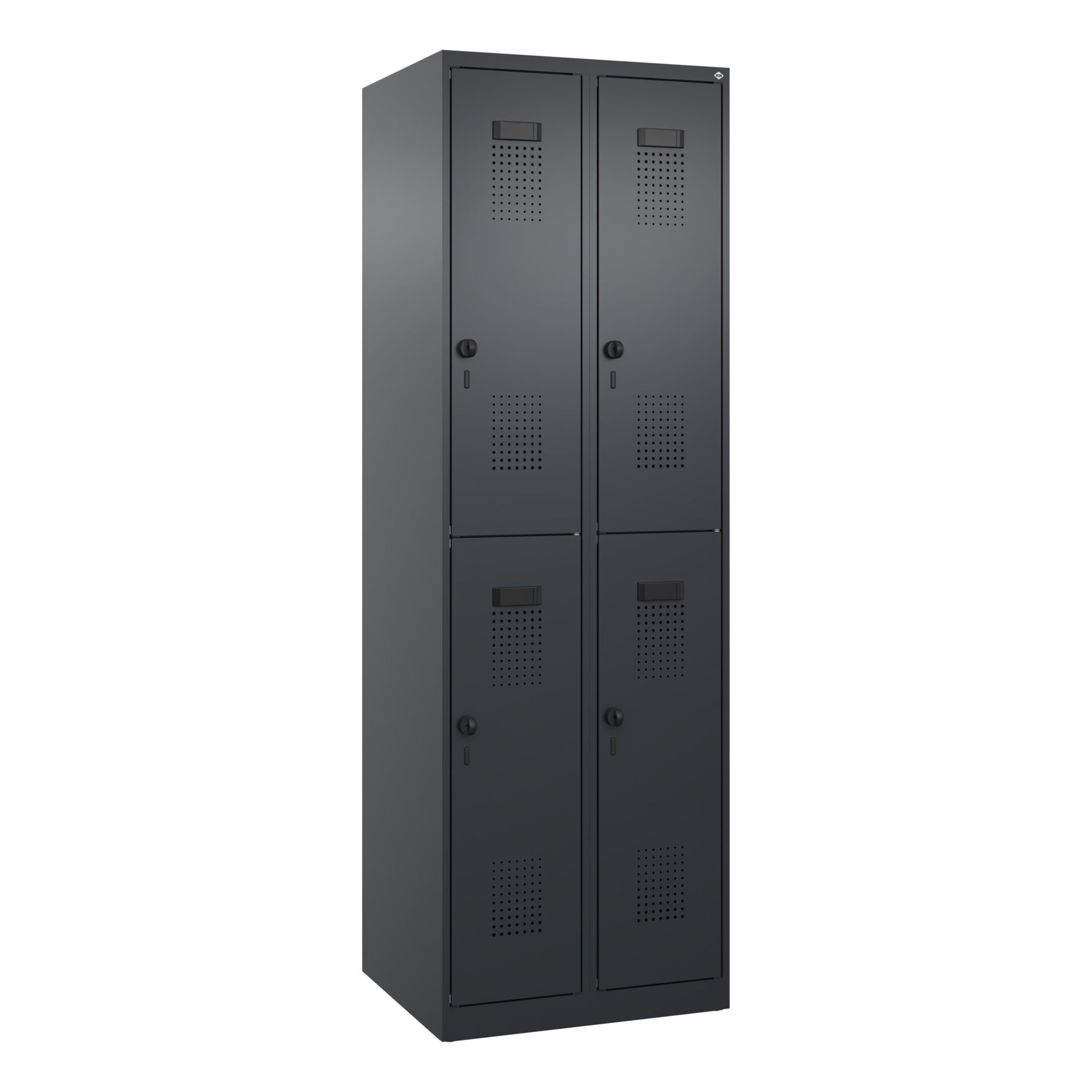 C+P Kleiderspind Evolo PLUS mit Sockel 600 x 1.850 x 500 mm (B x H x T) schwarzgrau – Produktbild 4