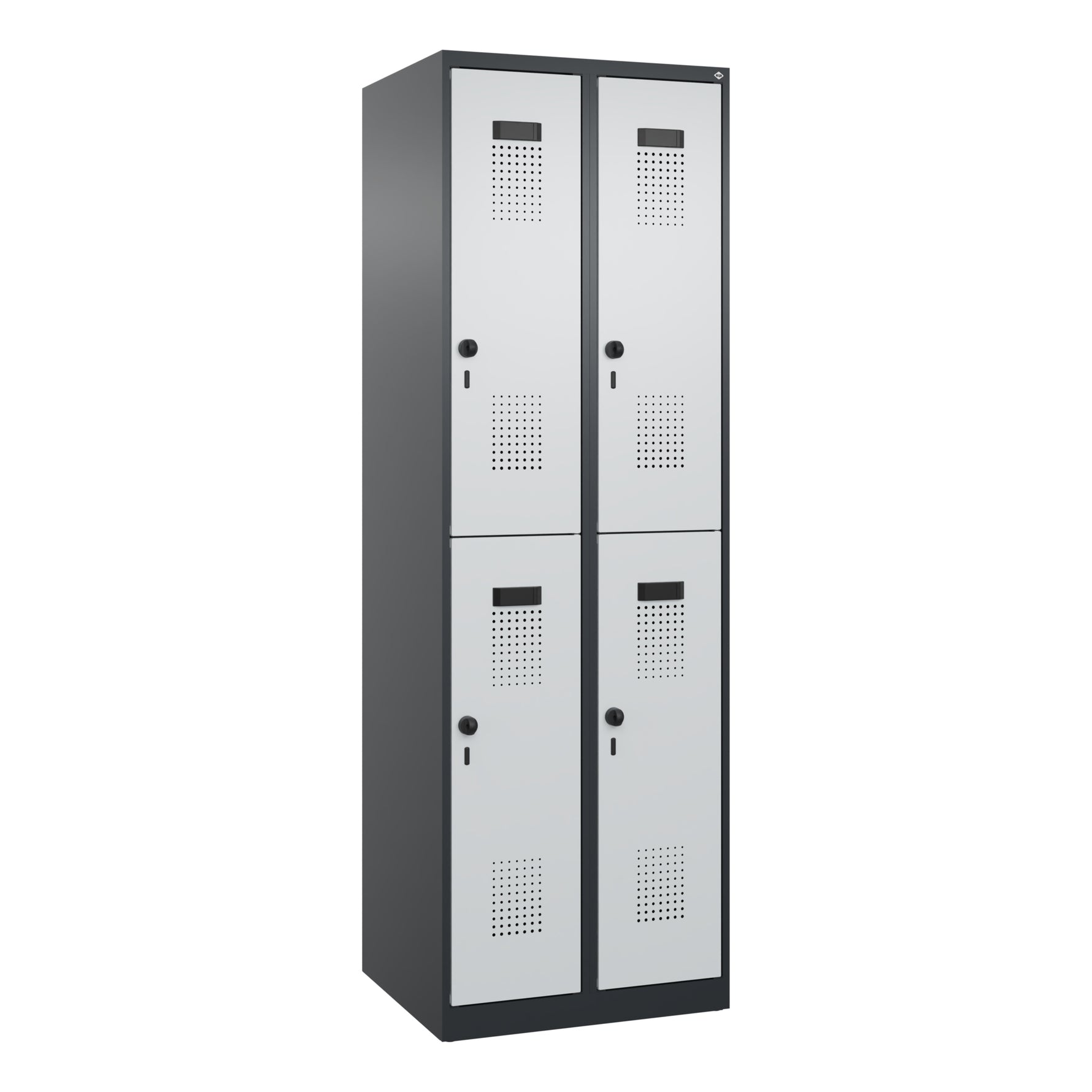 C+P Kleiderspind Evolo PLUS mit Sockel 600 x 1.850 x 500 mm (B x H x T) schwarzgrau – Produktbild 2