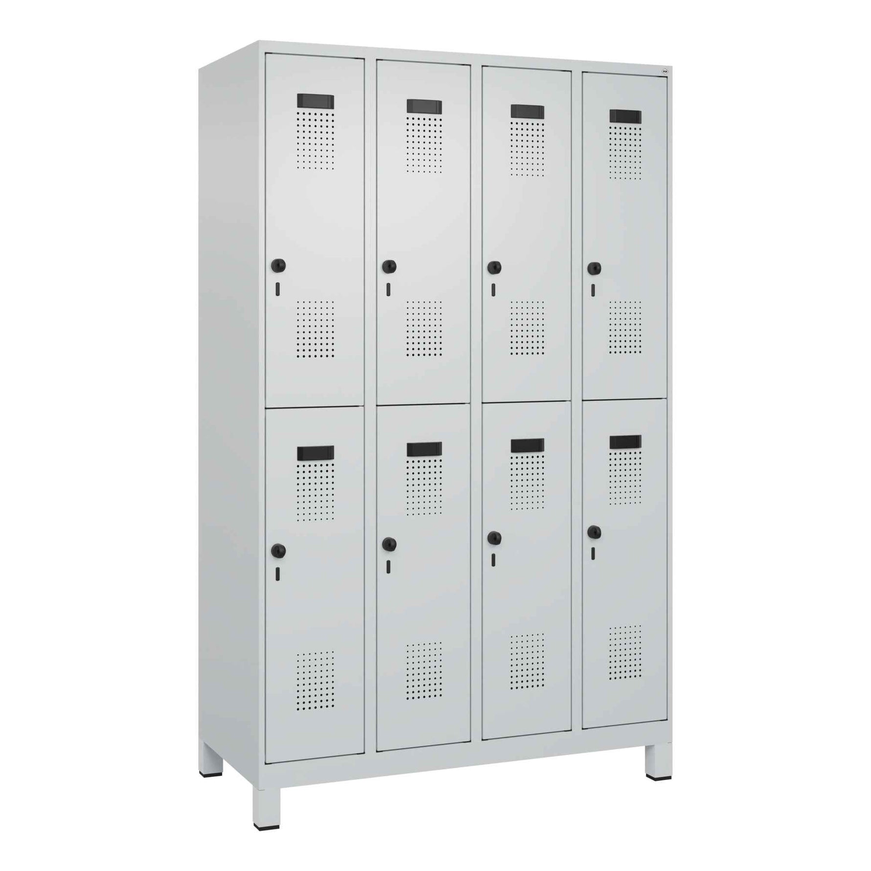C+P Kleiderspind Evolo PLUS mit Standfuß 1.200 x 1.950 x 500 mm (B x H x T) lichtgrau