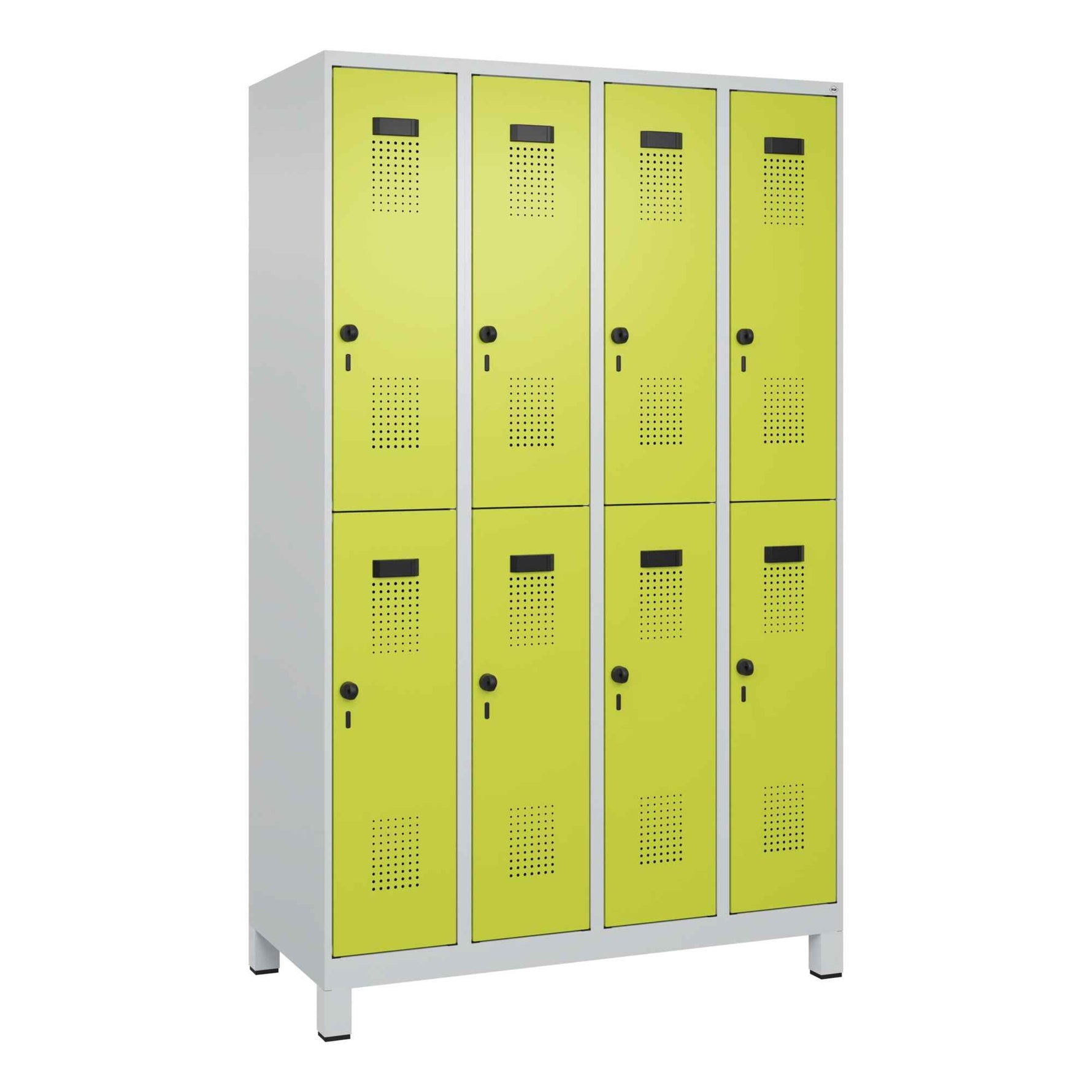 C+P Kleiderspind Evolo PLUS mit Standfuß 1.200 x 1.950 x 500 mm (B x H x T) lichtgrau