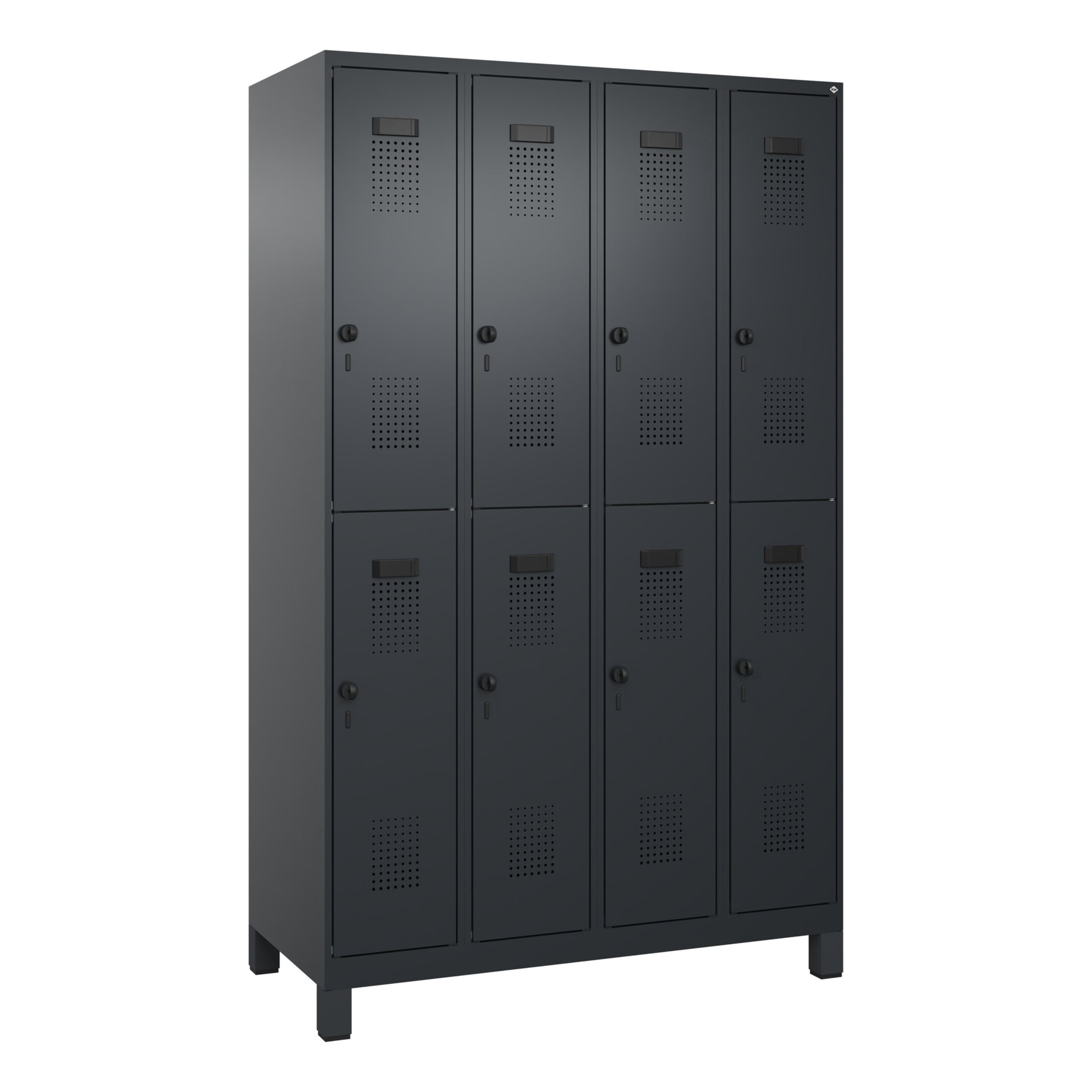 C+P Kleiderspind Evolo PLUS mit Standfuß 1.200 x 1.950 x 500 mm (B x H x T) schwarzgrau – Produktbild 4