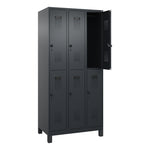 C+P Kleiderspind Evolo PLUS mit Standfuß 900 x 1.950 x 500 mm (B x H x T) schwarzgrau – Produktbild 3