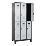 C+P Kleiderspind Evolo PLUS mit Standfuß 900 x 1.950 x 500 mm (B x H x T) schwarzgrau – Produktbild 2