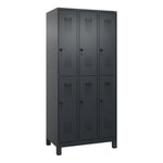 C+P Kleiderspind Evolo PLUS mit Standfuß 900 x 1.950 x 500 mm (B x H x T) schwarzgrau – Produktbild 4