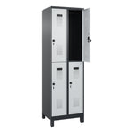 C+P Kleiderspind Evolo PLUS mit Standfuß 600 x 1.950 x 500 mm (B x H x T) schwarzgrau – Produktbild 2