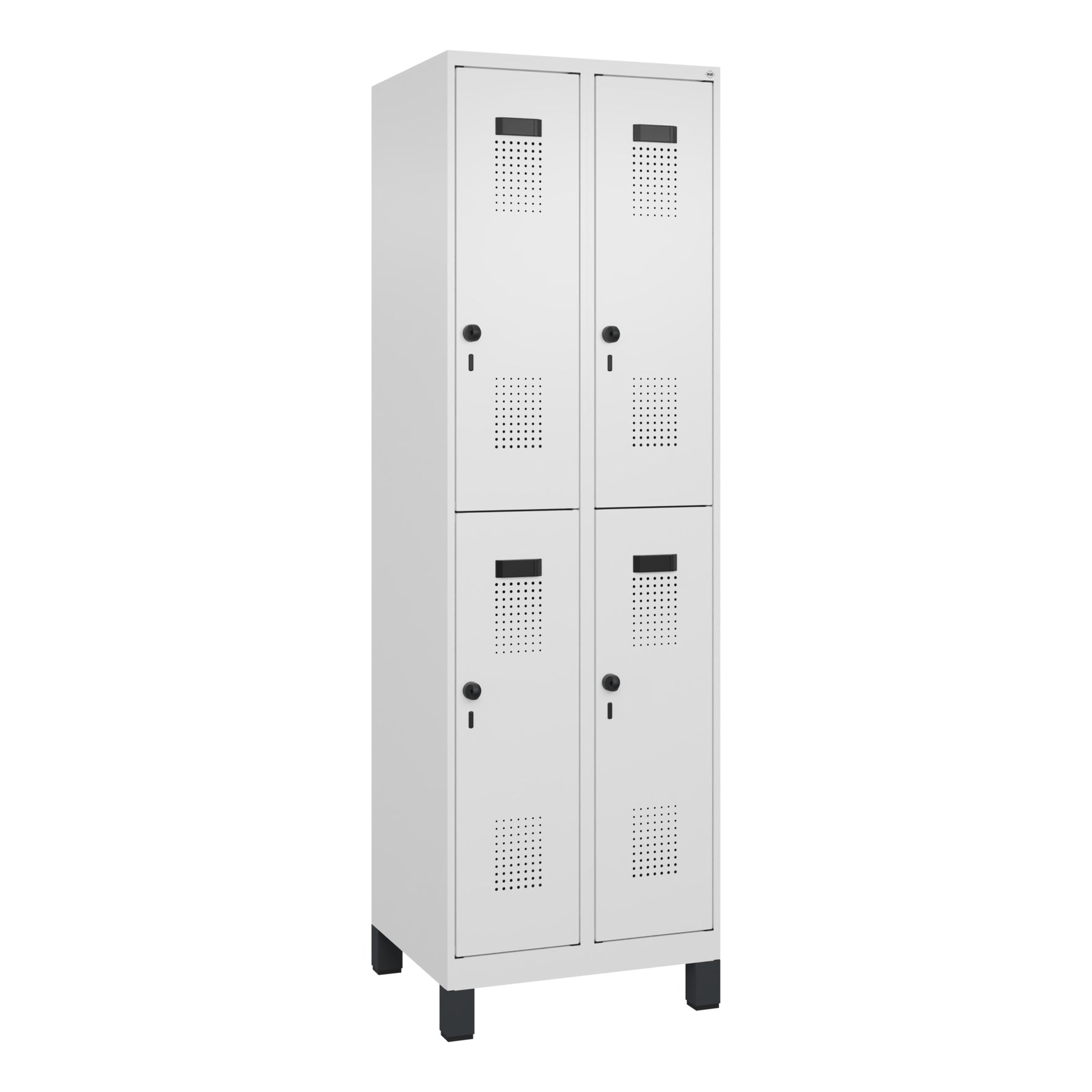 C+P Kleiderspind Evolo PLUS mit Standfuß 600 x 1.950 x 500 mm (B x H x T) verkehrsweiß