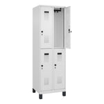 C+P Kleiderspind Evolo PLUS mit Standfuß 600 x 1.950 x 500 mm (B x H x T) verkehrsweiß – Produktbild 2