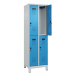 C+P Kleiderspind Evolo PLUS mit Standfuß 600 x 1.950 x 500 mm (B x H x T) lichtgrau