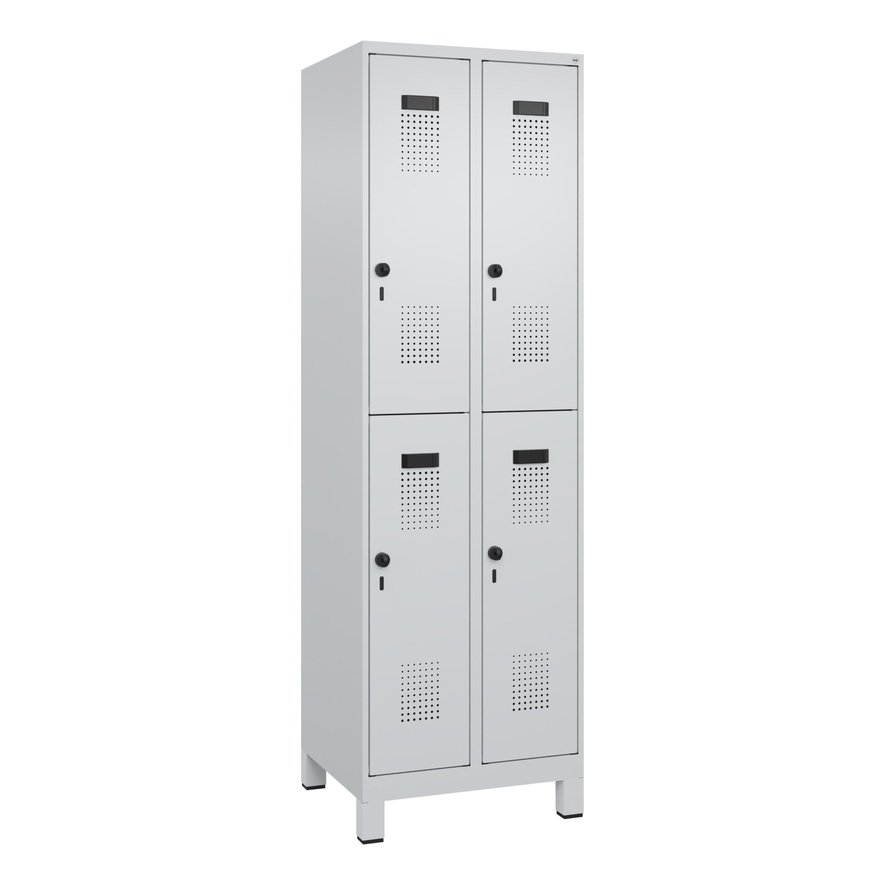 C+P Kleiderspind Evolo PLUS mit Standfuß 600 x 1.950 x 500 mm (B x H x T) lichtgrau – Produktbild 6