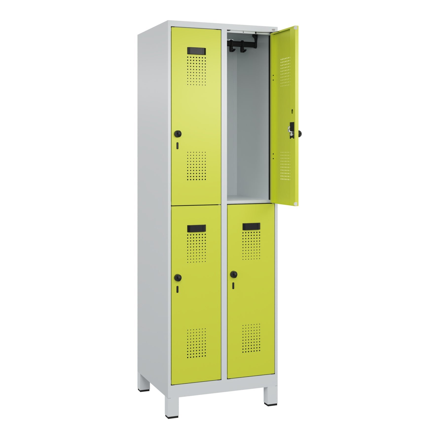 C+P Kleiderspind Evolo PLUS mit Standfuß 600 x 1.950 x 500 mm (B x H x T) lichtgrau – Produktbild 3