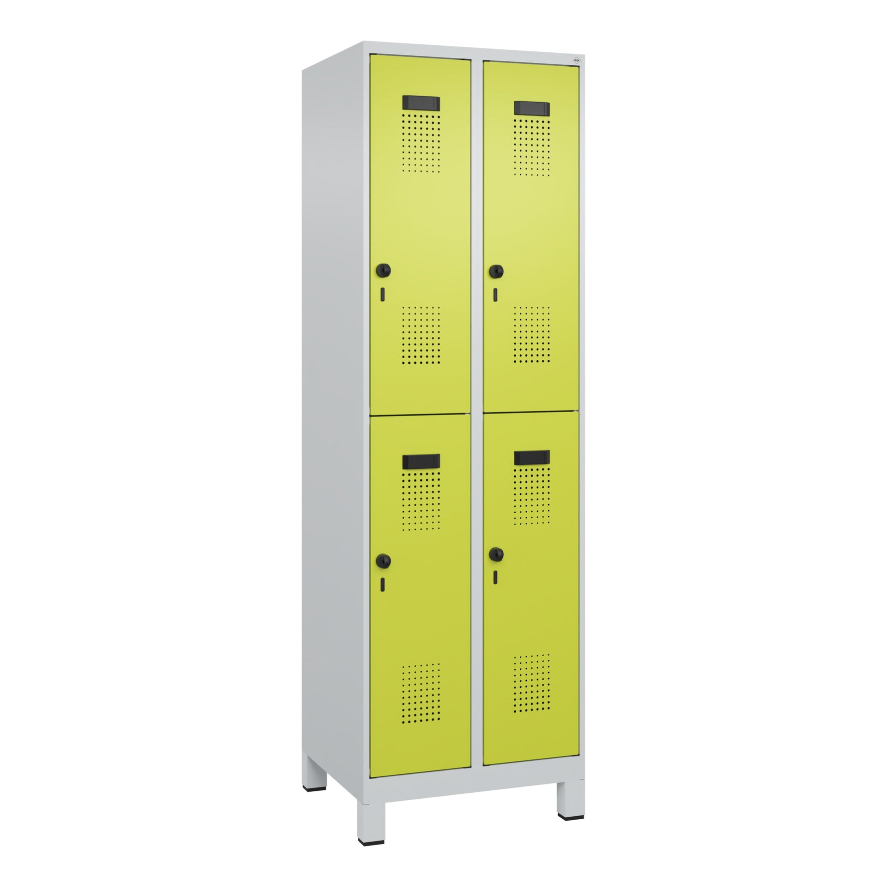 C+P Kleiderspind Evolo PLUS mit Standfuß 600 x 1.950 x 500 mm (B x H x T) lichtgrau – Produktbild 4