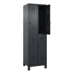 C+P Kleiderspind Evolo PLUS mit Standfuß 600 x 1.950 x 500 mm (B x H x T) schwarzgrau – Produktbild 4
