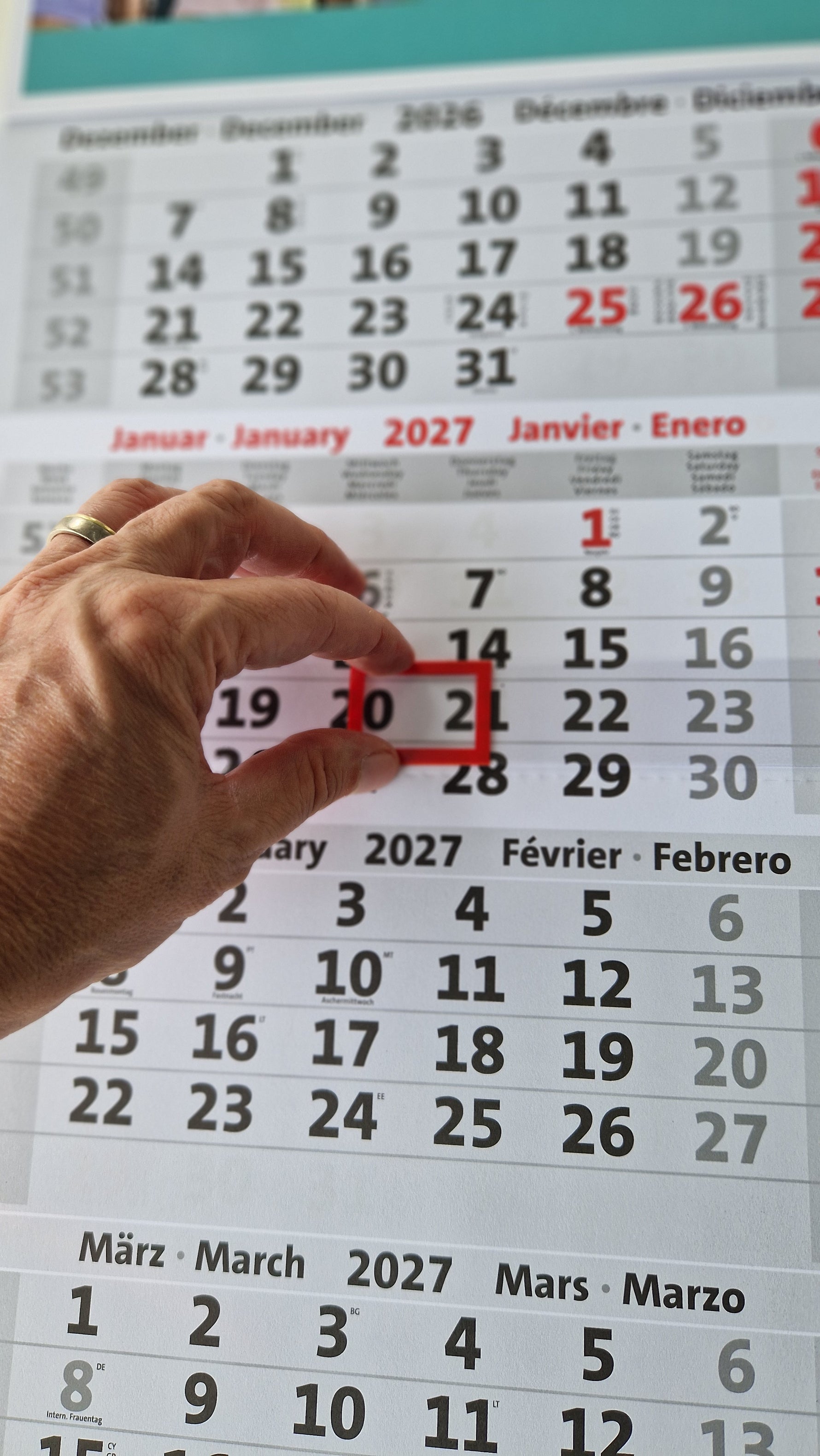 WIEPA 4-Monats-Wandkalender 2027 (28,5 x 63,5 cm) – Der vorausschauende Mehrmonatsplaner