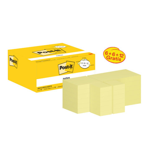 Post-it® Haftnotizblock-Aktionspaket gelb - 24 Blöcke in drei Größen