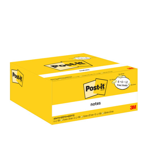 Post-it® Haftnotizblock-Aktionspaket gelb - 24 Blöcke in drei Größen