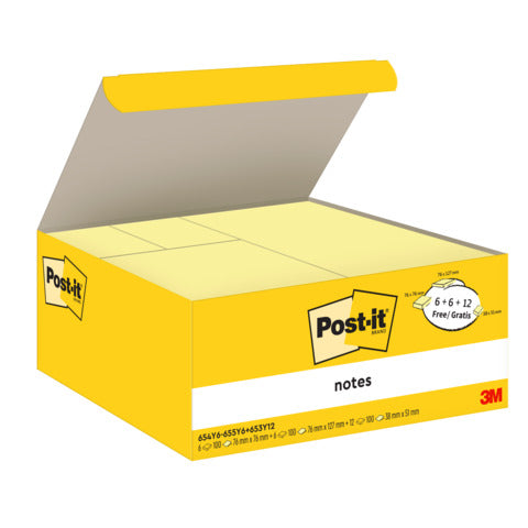 Post-it® Haftnotizblock-Aktionspaket gelb - 24 Blöcke in drei Größen