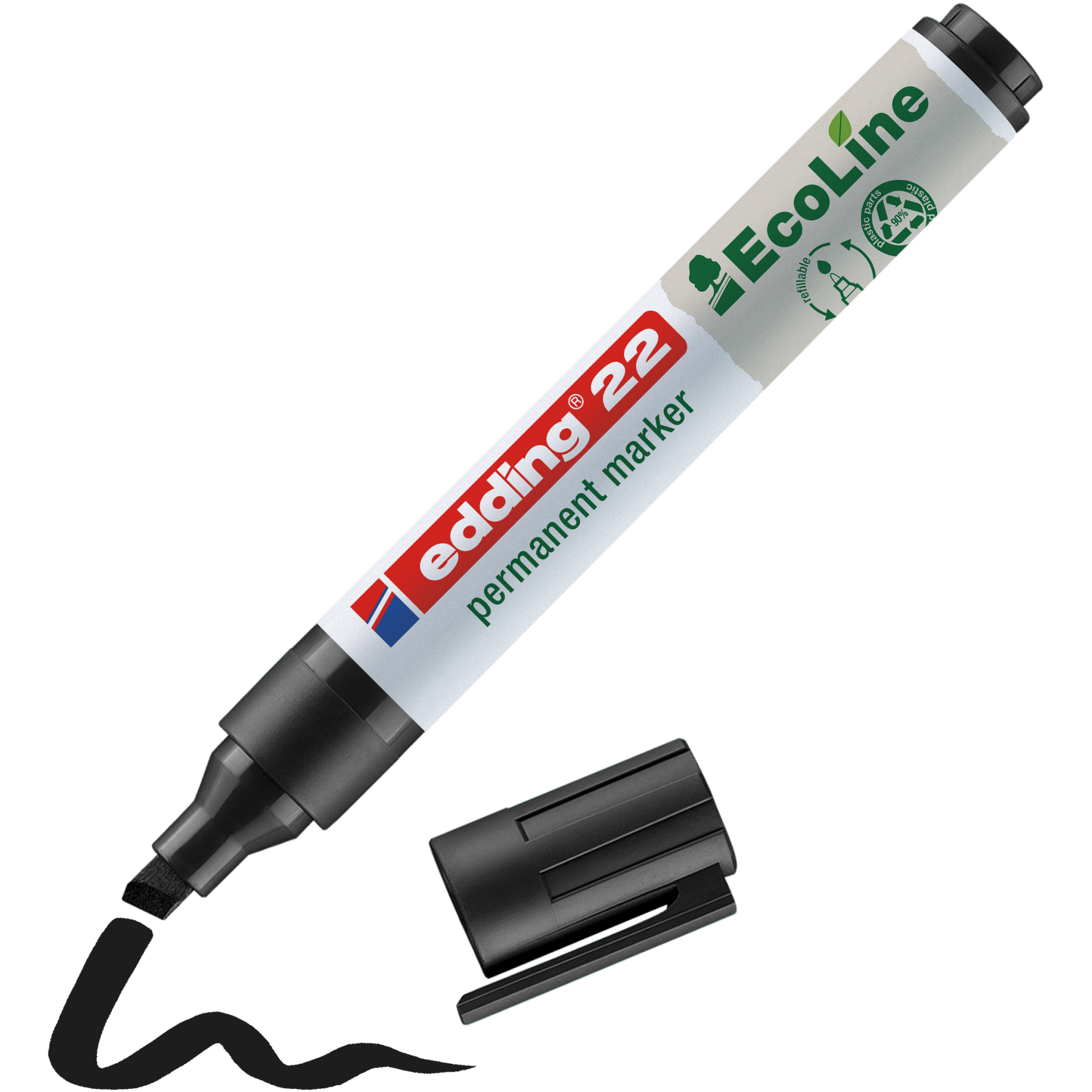 edding 22 EcoLine Permanentmarker – Nachhaltig markieren auf fast allen Oberflächen – Produktbild 5
