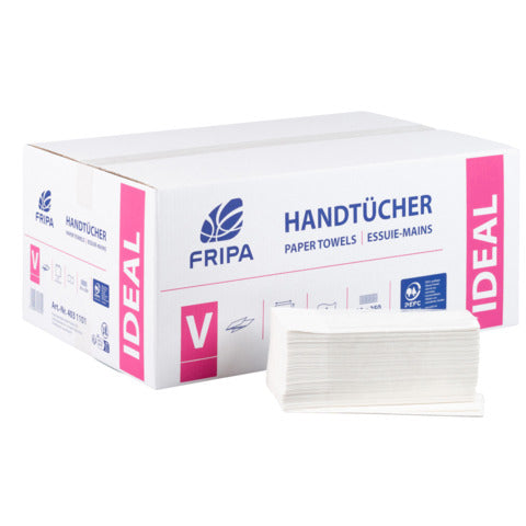 Fripa Papierhandtücher IDEAL – 1-lagig, Hochweiß (5.000 Blatt) - Wiepa Bürofachpartner