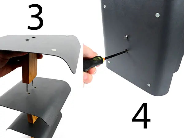 Moderne Etagere 3-stöckig Holz & Metall 33cm – Schwarzer Obstkorb & Obstschale