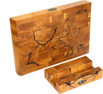 Designer Stirnholzbrett Eiche 35x25x4cm – Unikat mit Lichtenberg-Blitzen
