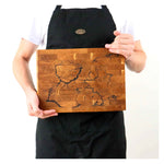 Designer Stirnholzbrett Eiche 35x25x4cm – Unikat mit Lichtenberg-Blitzen