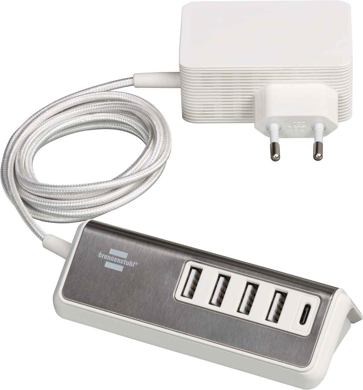 brennenstuhl® estilo Mehrfach-USB-Ladegerät mit mehreren USB-Anschlüssen und kompakter Bauform, Detailansicht